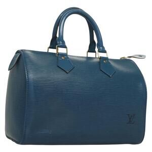 LOUIS VUITTON Epi Speedy 25 Hand Bag Toledo Blue M43015
